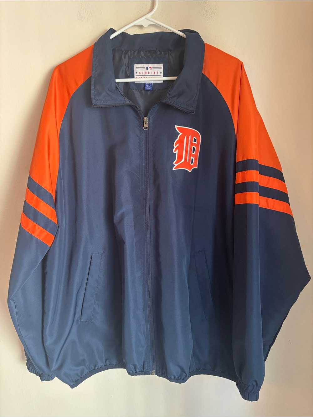 Detroit Tigers Windbreaker full zip spring fall lightweight jacket men’s XL MLB
